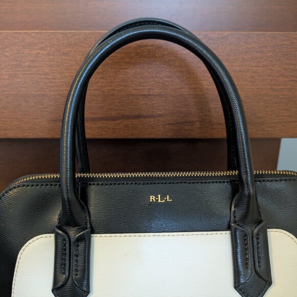 Lauren Ralph Lauren Black and White Satchel - Picture 2 of 10